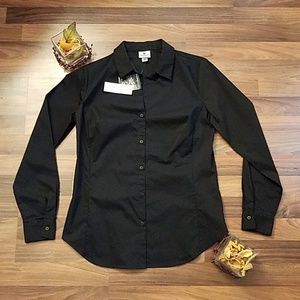 NWT Worthington black button down shirt